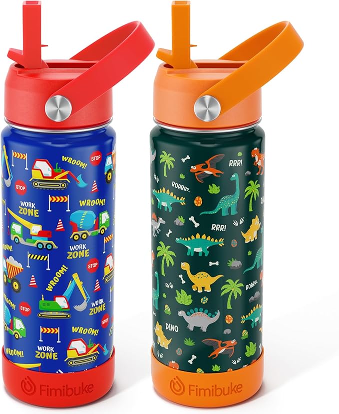 Fimibuke Kids Insulated Water Bottle, 18oz BPA FREE Kids Cups by Fimibuke