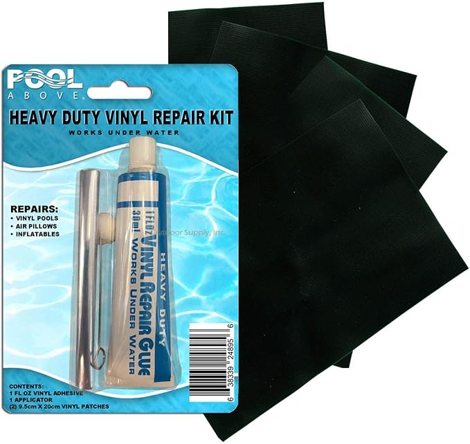 Heavy Duty Vinyl Repair Patch Kit | Vinyl Cement Adhesive Glue and Colored by PoolAbove
