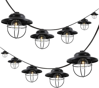 JONATHAN Y 10' Black 10-Light Rustic Farmhouse LED String Lights by JONATHANY