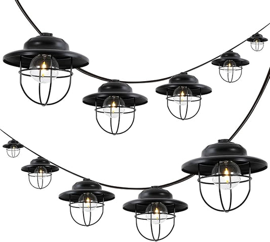 JONATHAN Y 10' Black 10-Light Rustic Farmhouse LED String Lights by JONATHANY