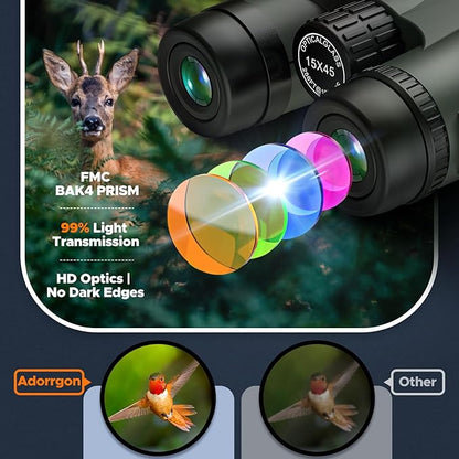 Adorrgon 15x45 HD Binoculars for Adults High Powered - Image 3