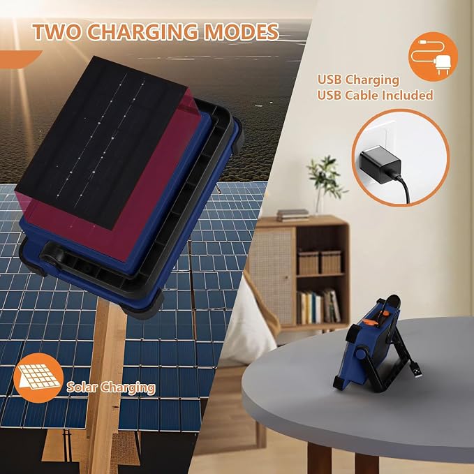 120W Solar Rechargeable Work Light, 144 LED Portable Flood Light - Image 5