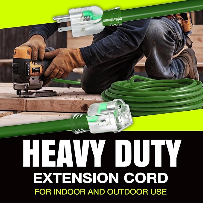 6ft Outdoor/Indoor Extension Cord 14/3 Gauge Heavy Duty 3 Prong SJTW, Waterproof - Image 7