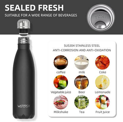 WATERSY Stainless Steel water bottles, 17oz/500ml Insulated Water Bottles - Image 8