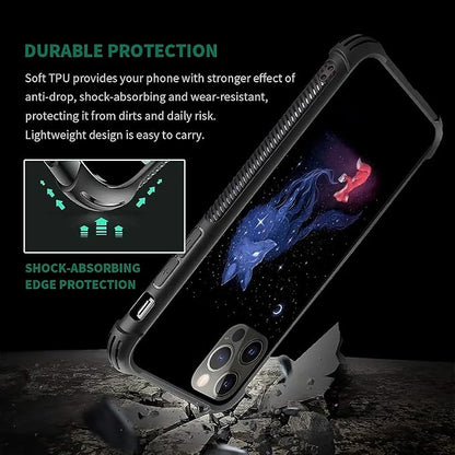 for iPhone 11 Pro Case, Galaxy Fox Wolf Pattern Graphic Design Girl Boy Soft - Image 7