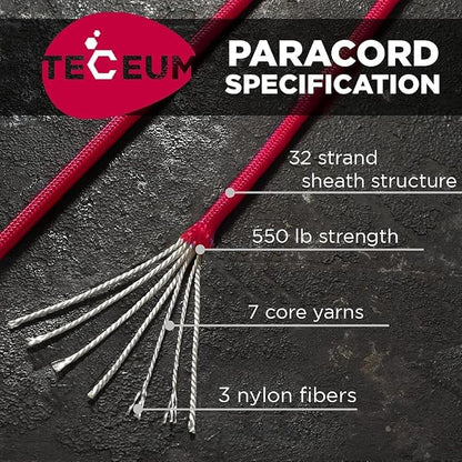 TECEUM 5/32" Paracord Rope 1000 – 1000ft / 200ft / 100ft / 50ft – Tactical - Image 2