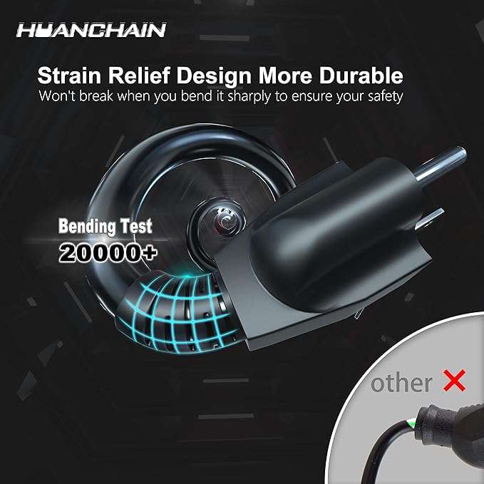 HUANCHAIN 50 FT 16 Gauge Black Indoor Outdoor Extension Cord Waterproof - Image 2