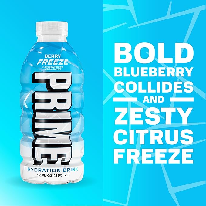 PRIME HYDRATION Variety, Berry Freeze, Cherry Freeze, & Ice Pop Sports Drinks - Image 4