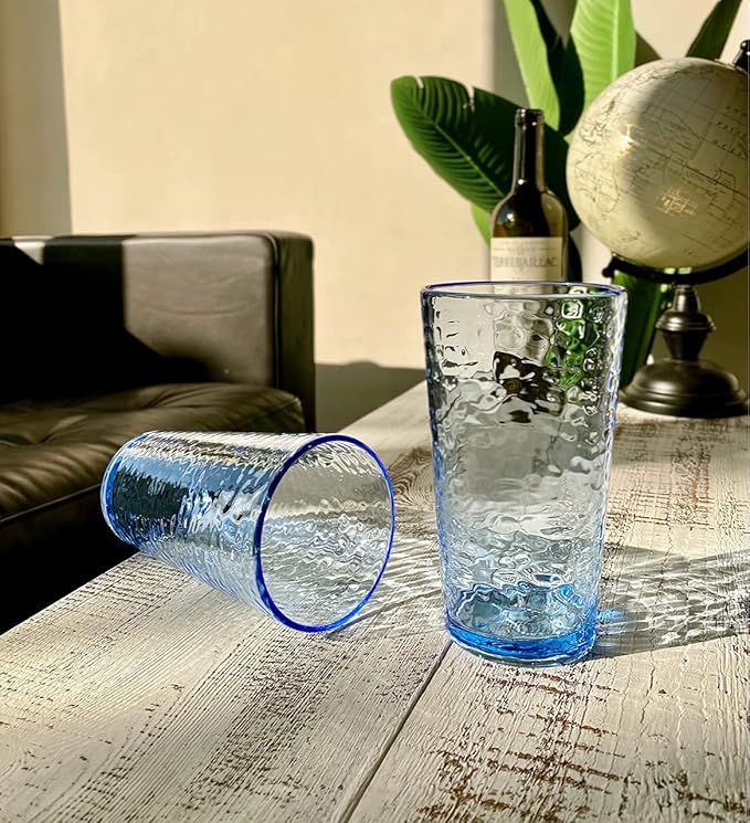 KLIFA- NICE- 20 ounce, Acrylic Highball Drinking Glasses, Stackable Plastic - Image 6