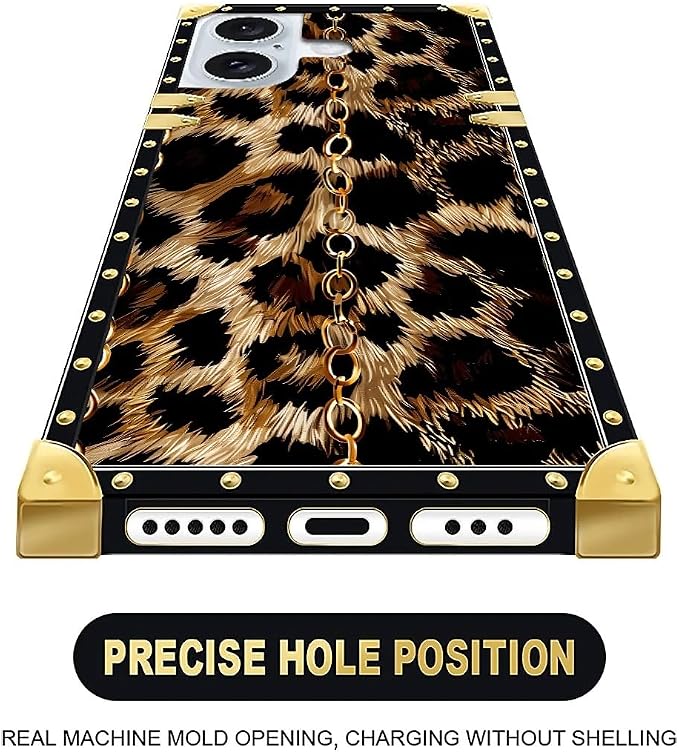 Compatible with iPhone 16 Case, Seamless Gold Chain Leopard Luxury Golden - Image 6