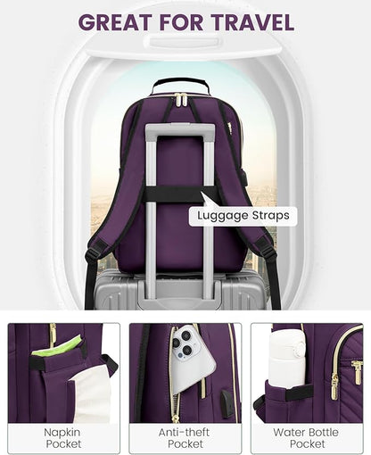 LOVEVOOK Laptop Backpack Purse for Women, Work Travel Computer Bags, College - Image 4