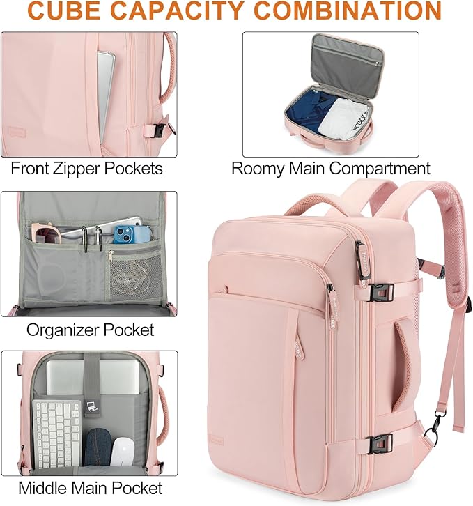 Lumesner Carry on Travel Backpacks, Extra Large 40L Flight Approved Bag - Image 5