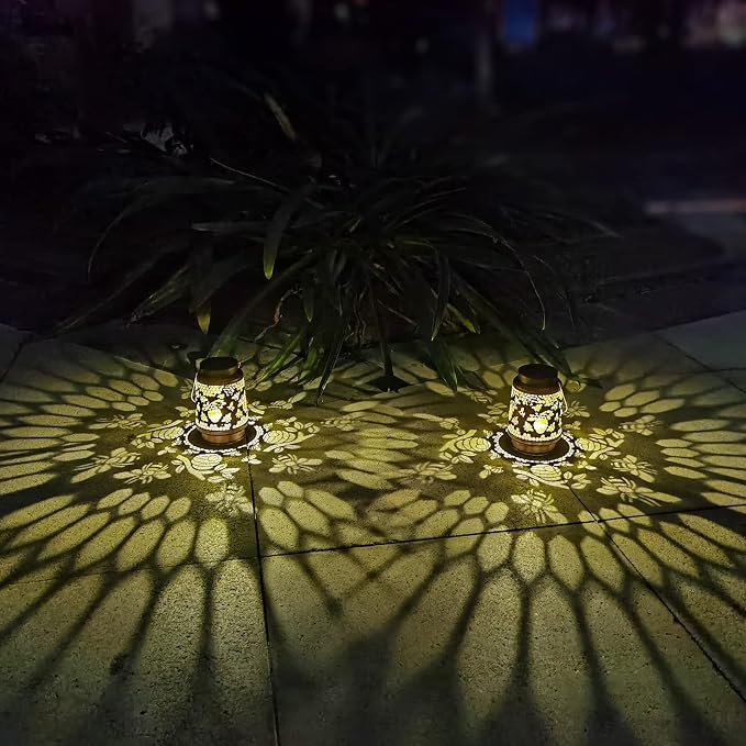 Solar Lanterns Outdoor Hanging Honeybee Decor Lantern, Waterproof Hollow Out - Image 6