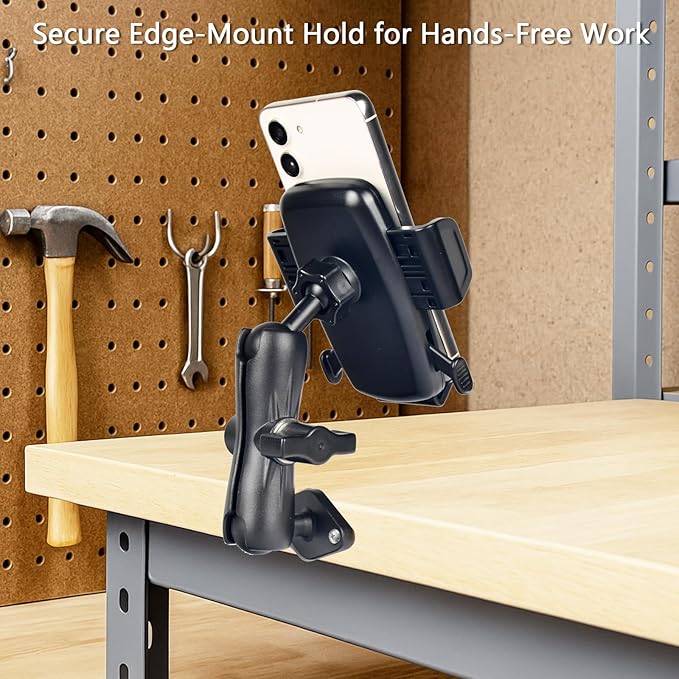 VAUBORTTI 1" Ball Phone Mount – Aluminum Alloy Arm & Base, Double Ball Joint - Image 3
