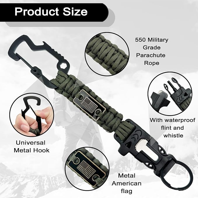 DDOUT Heavy Duty Paracord Lanyard 550 Paracord Braided Keychain - Image 2