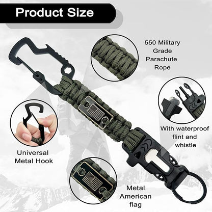 DDOUT Heavy Duty Paracord Lanyard 550 Paracord Braided Keychain - Image 2