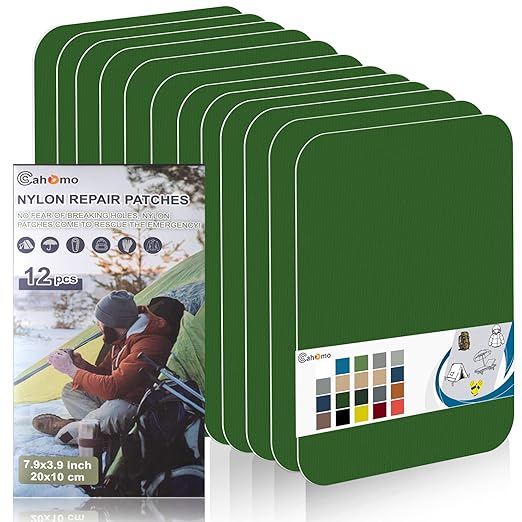 Cahomo 7.9x3.9 inch 12 PCS Nylon Repair Patch Nylon Repair Tape Self Adhesive by Cahomo