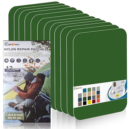 Cahomo 7.9x3.9 inch 12 PCS Nylon Repair Patch Nylon Repair Tape Self Adhesive by Cahomo