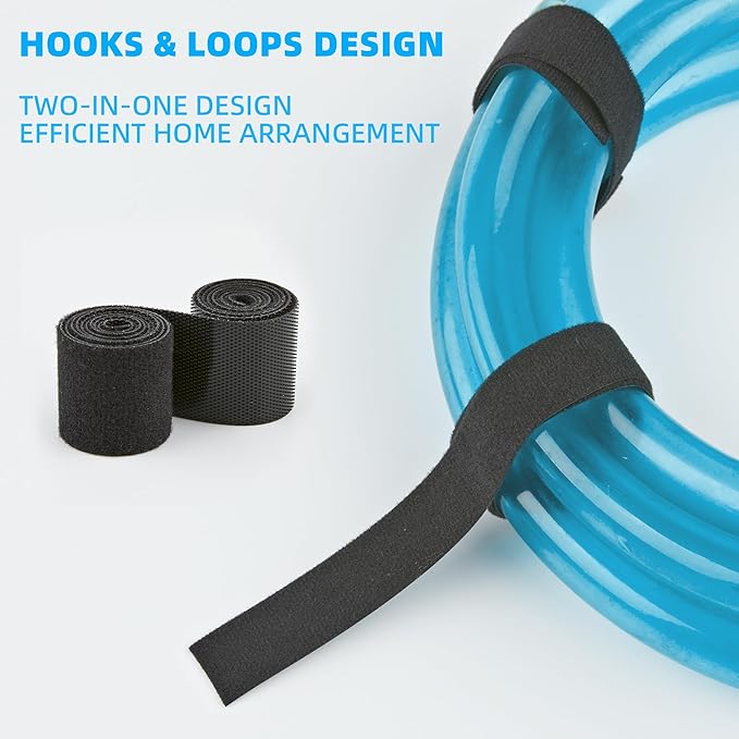 30 Ft x 1 inch Hook and Loop Roll, Reusable Fastening Cable Ties, Office and - Image 3