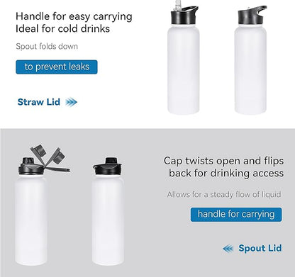 VEGOND 40 oz Insulated Water Bottle Stainless Steel Metal Water Bottles - Image 5