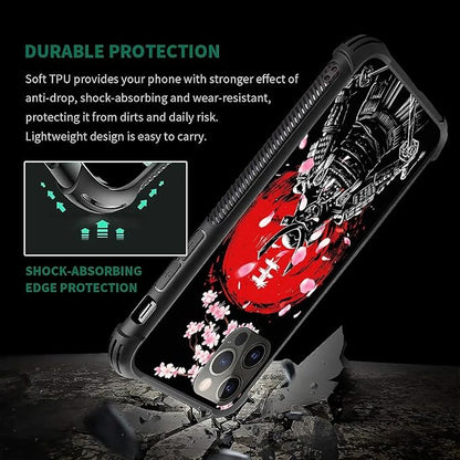 for iPhone 11 Pro Case, Sakura Japanese Samurai Pattern Graphic Design Girl Boy - Image 7