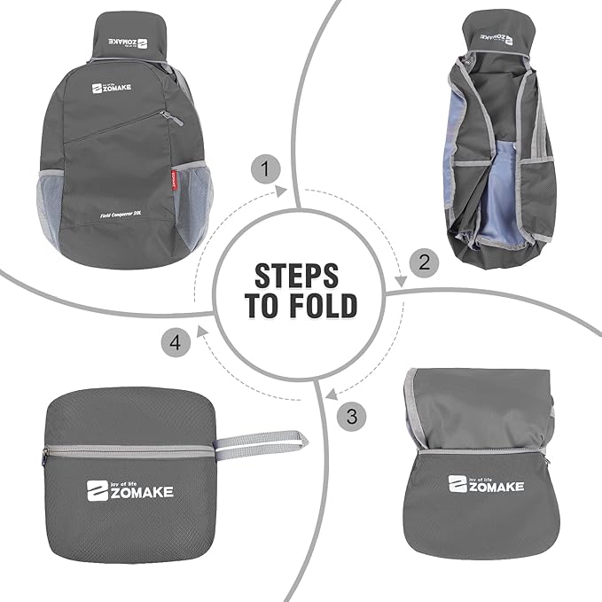 ZOMAKE Lightweight Packable Backpack, Foldable Backpacks Small Daypack - Image 6