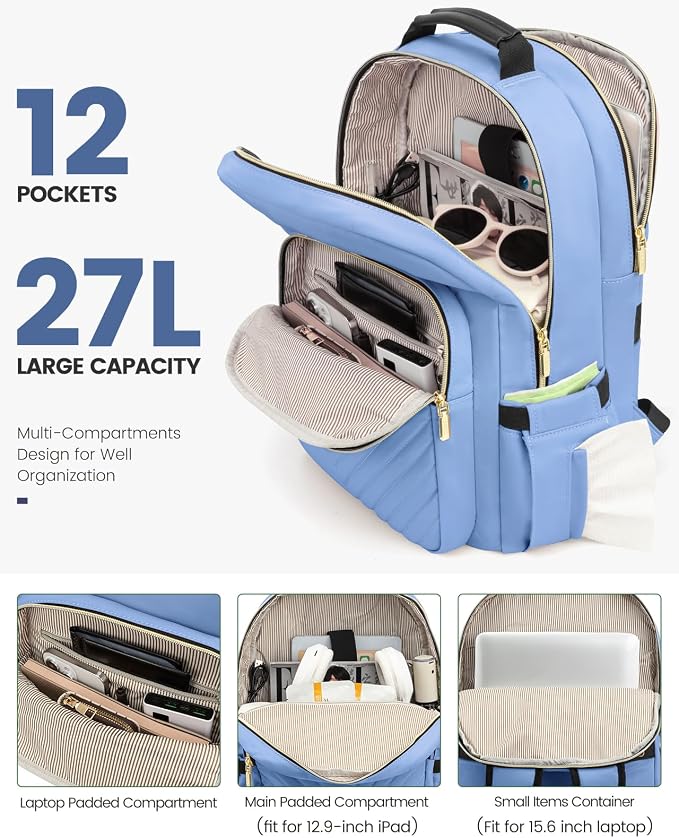 LOVEVOOK Laptop Backpack Purse for Women, Work Business Travel Computer Bags - Image 2