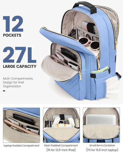 LOVEVOOK Laptop Backpack Purse for Women, Work Business Travel Computer Bags - Image 2