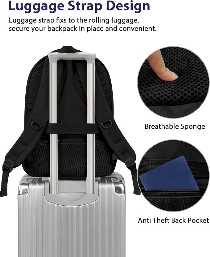 MATEIN 17 Inch Laptop Backpack for Work, Airline Approved Carry On Travel - Image 3