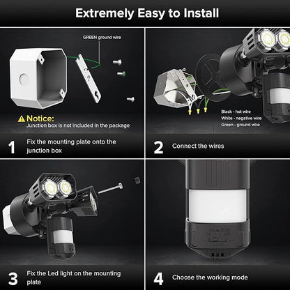 SANSI 28W 3500LM Motion Sensor Outdoor Lights, Outdoor Motion Sensor Light - Image 6