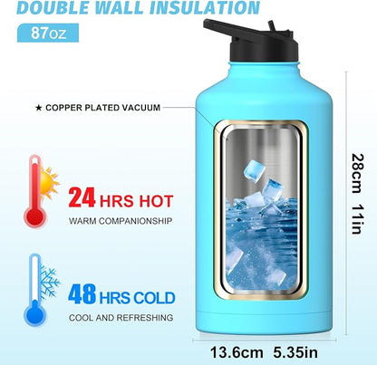 87oz Insulated Water Bottle, BPA Free&Leak Proof, 1.5 Gallon Stainless Steel - Image 3