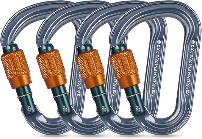 SOB Heavy Duty Steel Carabiner Clips -Auto Locking Climbing Carabiner, by SOB