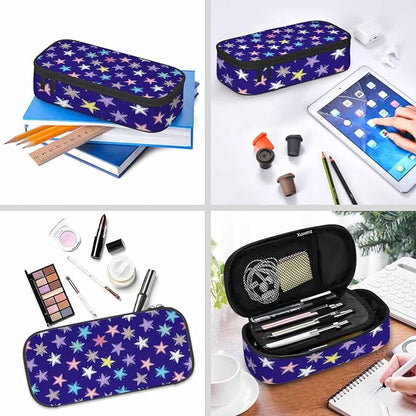 Colorful Stars Pencil Case Woven Stars Purple Blue Red Pencil Bag Pouch Box - Image 6