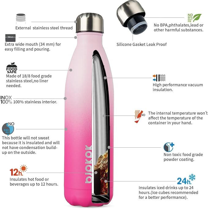 BJPKPK 25oz Insulated Stainless Steel Water Bottles, Sports Water Bottles Keep - Image 3