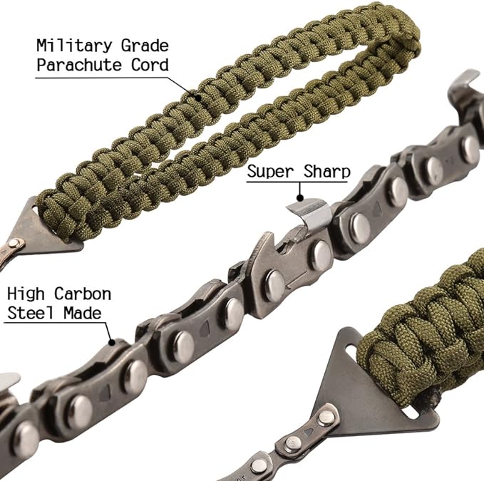 Pocket Chainsaw with Paracord Handle 24 Inches 11 Teeth Folding Chain Hand Saw - Image 3