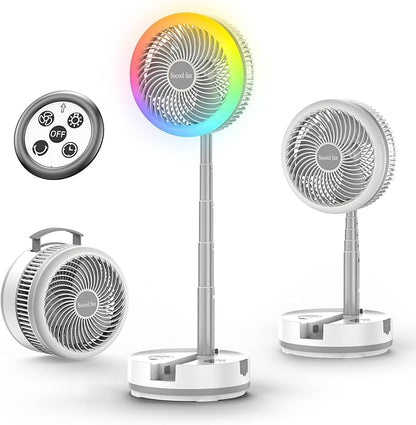 Socool 40000mAh Battery Operated Foldable Fan, Rechargeable Standing Fan by Socoolfancoolinhand