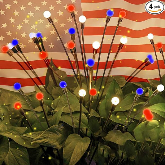 OZS 4pack Solar American Flag Lights by OZS