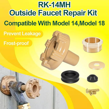 RK-14MH Outside Faucet Repair Kit Metal Handle Compatible - Image 2