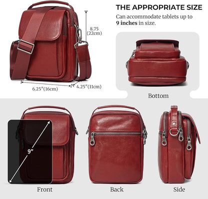 Augus Leather Small Messenger Bag - Image 5