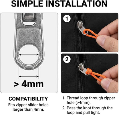10 Pieces Paracord Zipper Pull Replacement Zipper Pulls Tab 4" Keychain - Image 6