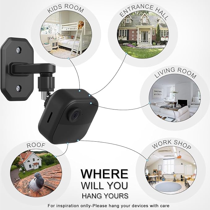 2Pack Adhesive Wall Mount Adjustable Security Wall Mount Bracket - Image 6