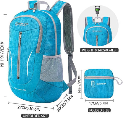 ZOMAKE 25L Ultra Lightweight Packable Backpack, Foldable Hiking Backpacks Water - Image 2