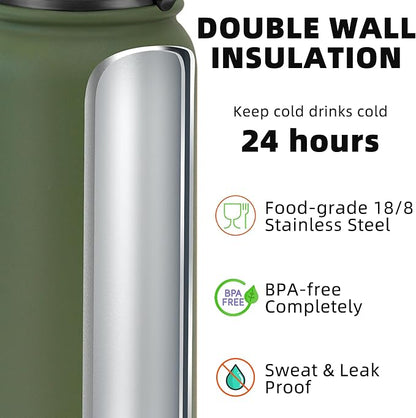 Fanhaw 24 oz Insulated Stainless Steel Water Bottle - Image 3