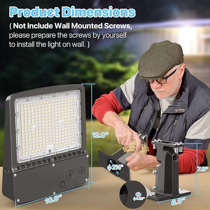 HYPERLITE Parking Lot Light 200W: 30000LM 5000K LED Parking Lot Lights Outdoor - Image 4