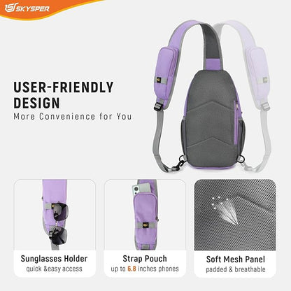 SKYSPER Sling Bag RFID Cross Body Bag Recycled Crossbody Backpack Travel Daypack - Image 4