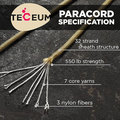 TECEUM 5/32" Paracord Rope 1000 – 1000ft / 200ft / 100ft / 50ft – Tactical - Image 2