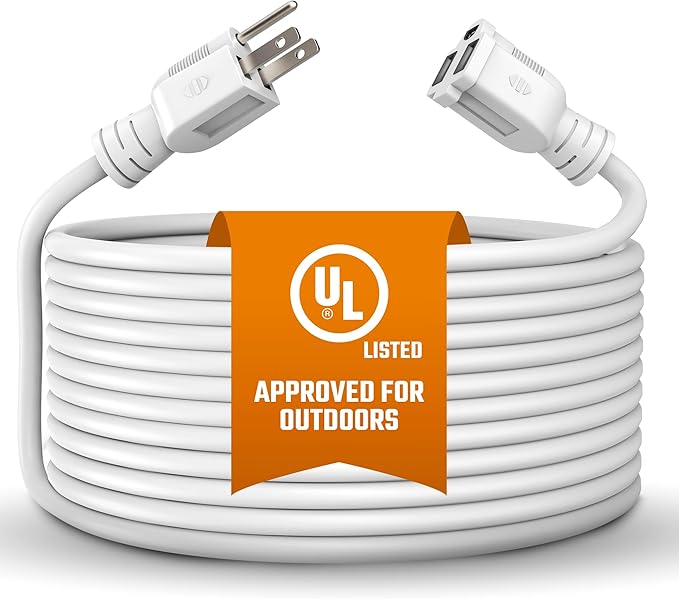 Heavy Duty Extension Cord/Wire Power Cable, Indoor/Outdoor, Single Outlet by BindMaster