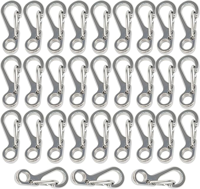 Mini Carabiner Clips with Metal Spring Wiregate Hook and Little Eye Hole by Bytiyar