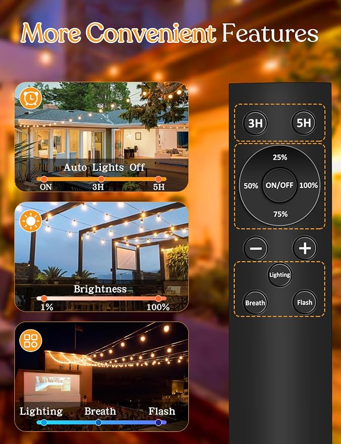 YOYONACY 50 FT Outdoor String Lights - Image 2