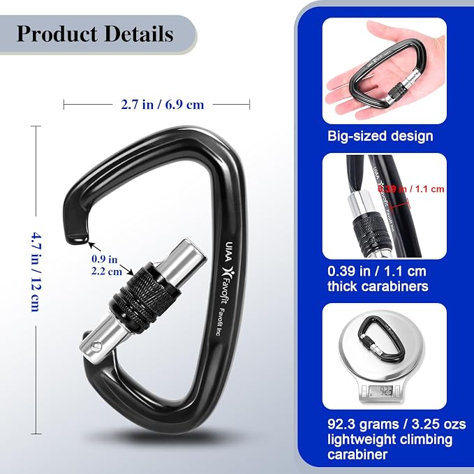UIAA Certified 25kN-42kN Climbing Carabiners - Image 7